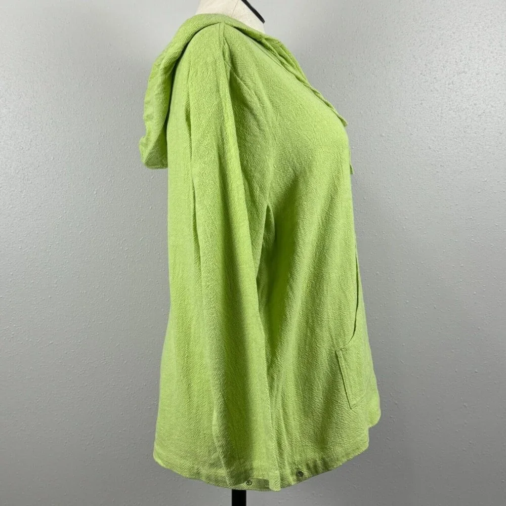 CJ Banks Baja Hoodi Womens Size 1X Yellow Greene Long Sleeve Pullover Cotton - Picture 16 of 16